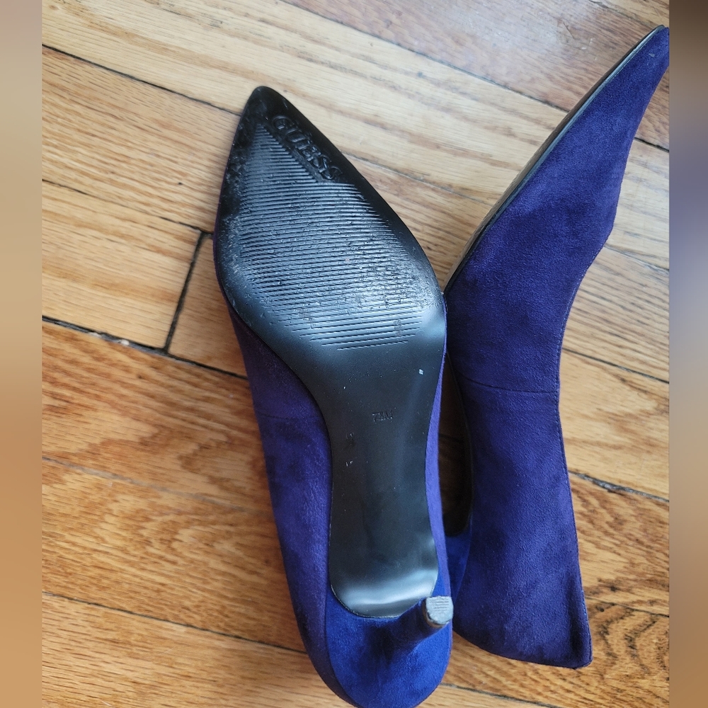 Guess Blue Suede 3 1/2 Pointy Toe Stiletto Size 7 1/2 - Picture 9 of 15